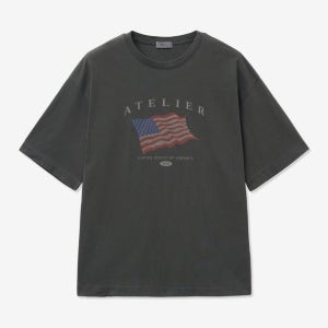 [티엔지티] Americanflag Garment T-Shirt (Charcoal) TNTS5E211CG