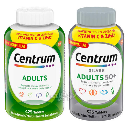 센트룸 어덜트 425정/실버 50+ 325정 종합비타민 CENTRUM SILVER/ADULT <b>MULTIVITAMIN</b>