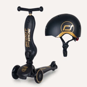 [한정판] 킥1블랙골드 + 헬멧S 세트 유아킥보드 어린이 씽씽카