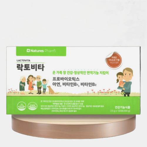 [약국전용] <b>네이처스팜</b> 락토비타 가족 유산균 면역 영양제 120포 2개월분