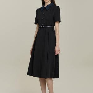 [잇미샤] 포인트카라 플리츠 원피스 [ITP5WOP83A]