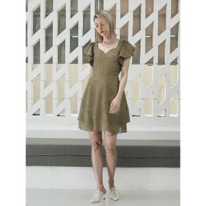 [에고이스트]  러플 레이스 미니 플레어 원피스 EN2JO602