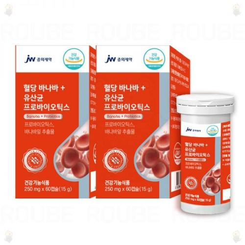 <b>중외제약</b> 혈당 바나바 + 유산균 프로바이오틱스 식약청 <b>당</b> 케어 조절 바나바잎추출물 장건강 20억 CFU 독일