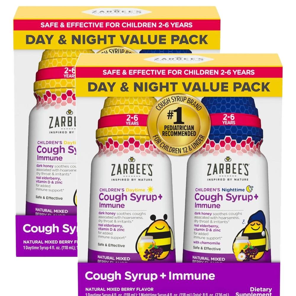 자비스 어린이 <b>코프</b> 시럽 플러스 이뮨 데이<b>타임</b> <b>앤</b> <b>나이트타임</b> Zarbees Cough Syrup  2세트  236ml