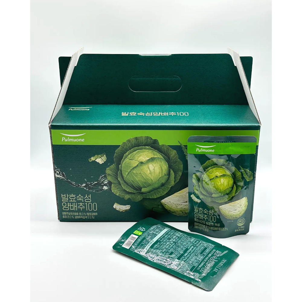 <b>풀무원</b>녹즙 양배추즙 100시간 발효 숙성 진짜 양배추 양배추녹즙 80ml 2.4L 1Box  30개