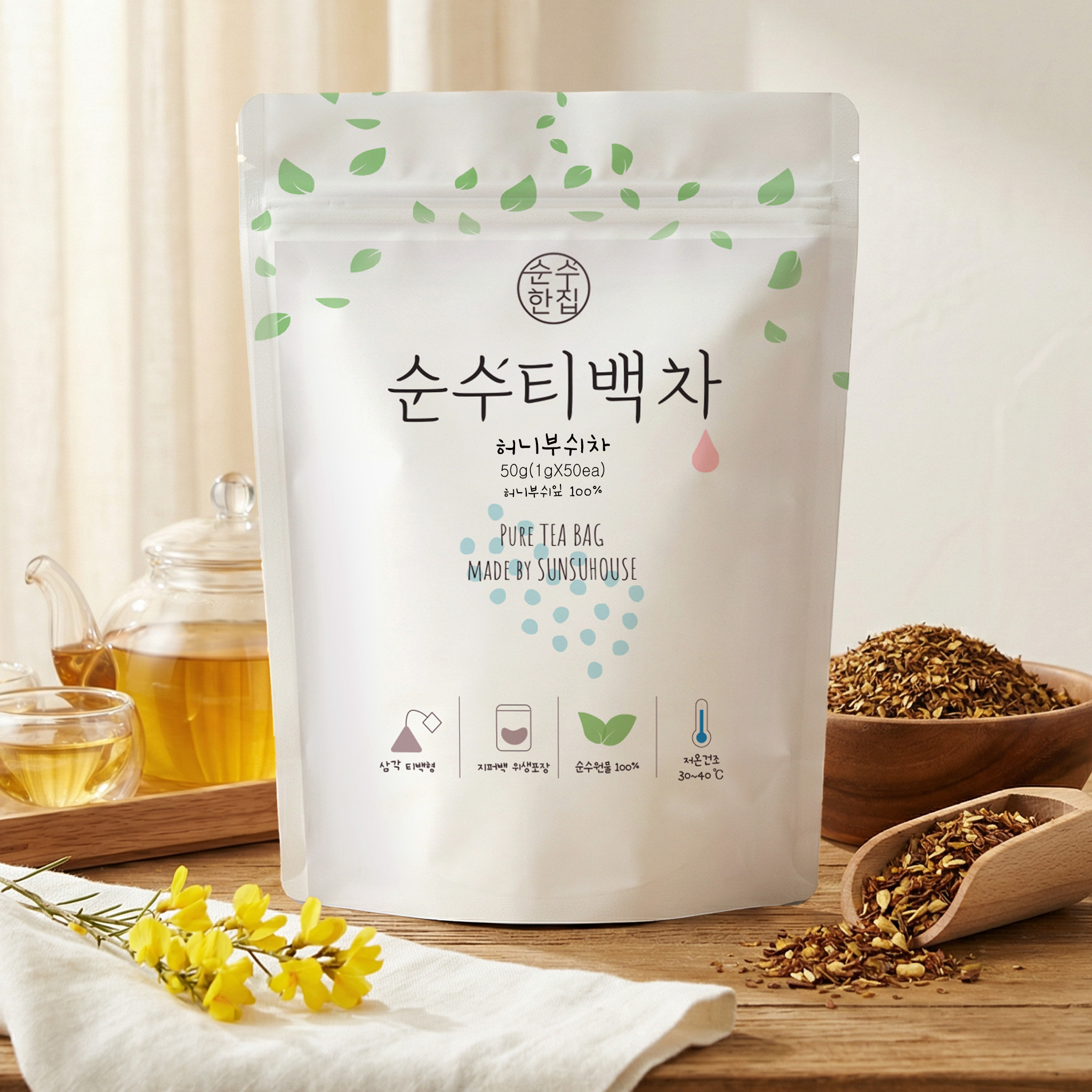 순수한집 <b>허니부쉬</b>차 1g x 50개입, 1개