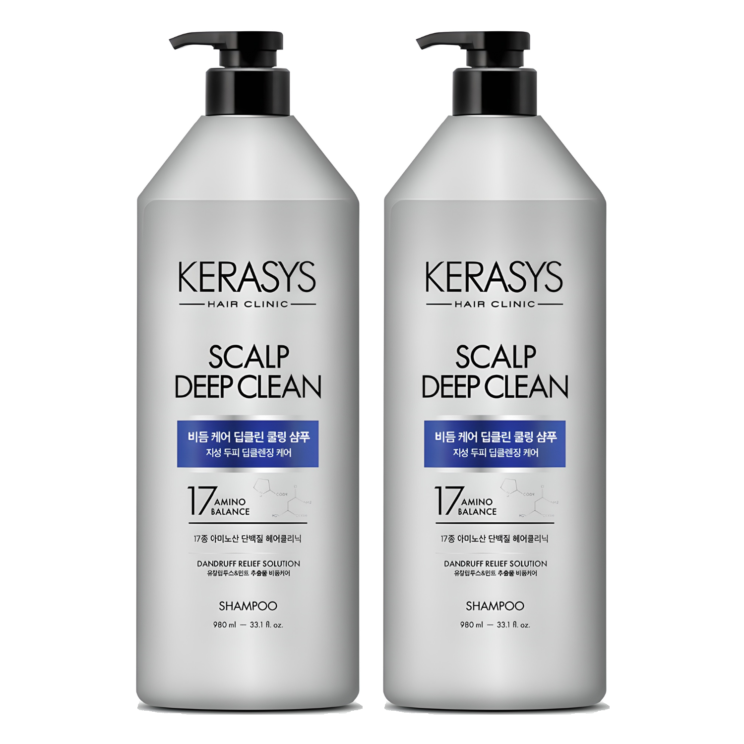 케라시스 두피 비듬케어 딥클린 쿨링 단백질 샴푸, 980ml, 2개 (9,250원) (와우무료)