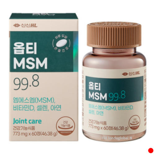 <b>신신제약</b> 옵티 MSM 99.8 엠에스엠 비타민D <b>아연</b> 60정