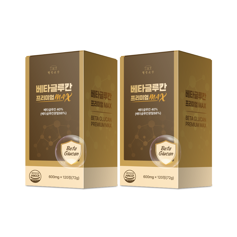 웰빙곳간 프리미엄 베타글루칸 MAX 4개월분 베타글루칸분말 88%  2개  120정