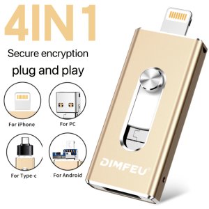 아이폰용 256GB 플래시 드라이브, 128GB 64GB 32GB 메모리 스틱 저장 파일 사진 비디오 백업, 아이폰 아이패드 PC 호환, 플러그 앤 플레이