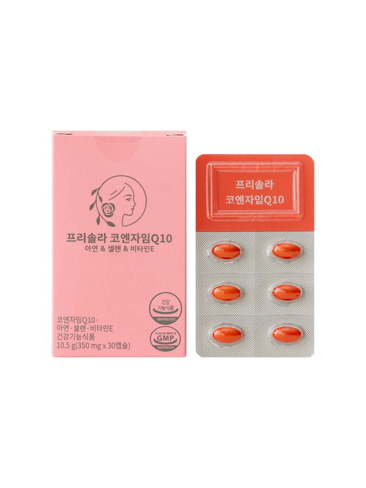 <b>프리솔라</b> 코엔자임Q10 임신준비 <b>항산화</b> 98.9% 코큐텐 COQ10  30정  1개