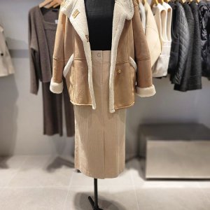 시슬리 하이넥 스웨이드 무스탕 자켓 SALEC2461