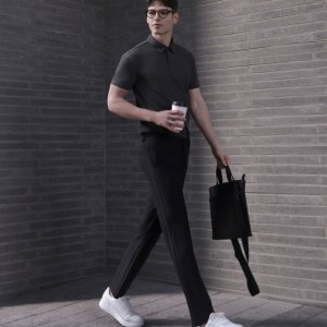 [헤지스 골프] [LF몰단독][ONLINE EXCLUSIVE] 블랙 남성 듀얼무브 여름 팬츠 HUPA5B911BK