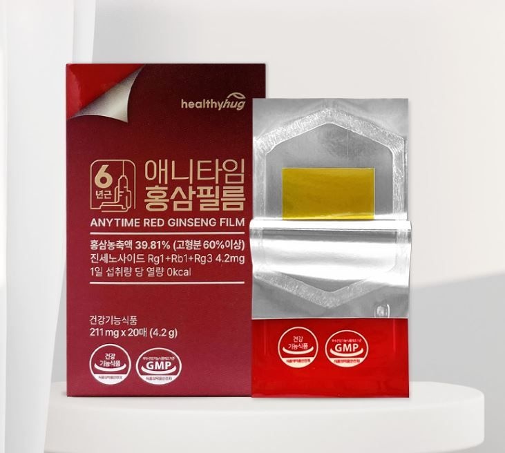 헬씨허그 애니타임 <b>홍삼</b> 필름 면역력증진 피로개선 진세노사이드 20매