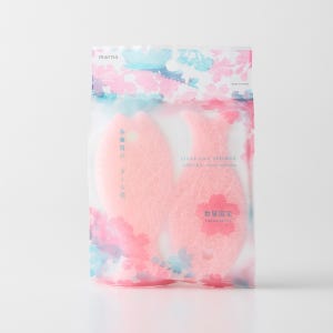 [한정판매] 일본 마나 체리블로썸 물고기 스펀지 수세미 2P세트 / P528CP