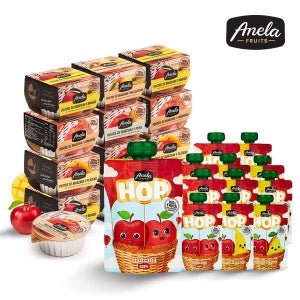 아넬라 [보리보리]아넬라 과일퓨레 떠짜세트 24팩(컵 12팩+HOP 12팩)