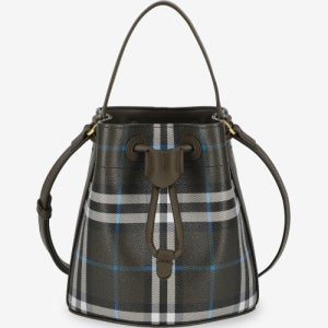 [버버리] 미니 체크 드로스트링 버킷백 - 스너그 / 8108303 8108303SS25