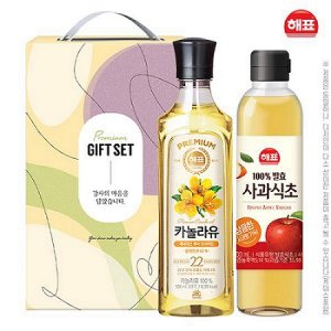 해표 카놀라유 사과식초 2종세트 기념품 판촉물 맞춤제작