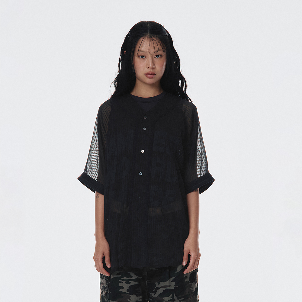 [아메스 월드와이드] MESH BASEBALL JACKET BLACK