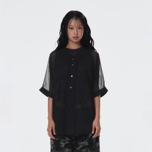 [아메스 월드와이드] MESH BASEBALL JACKET BLACK