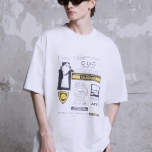[디써티원] Morse code Collage T-Shirt (White) DU25UK3011WT