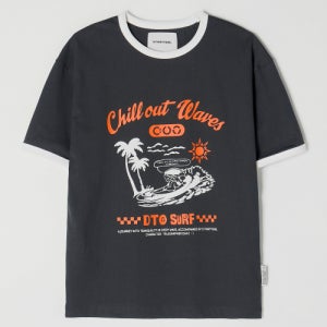[디써티원] Surfing Dah Ringer T-Shirt (Charcoal Grey) DU25UK3015CH