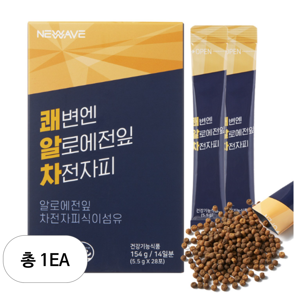 뉴웨이브 쾌변엔 알로에전잎 차전자피 28p  154g  1개
