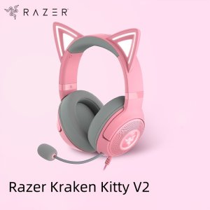 Razer Kraken 귀여운 고양이 V2 유선 헤드셋 게이밍 이어폰