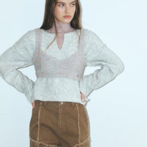 [에트몽] Boucle Tweed Bustier, Light Grey BT110TWW05