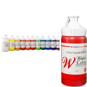 종이나라 비비드 수채화물감 /포스터물감 200ml (15색 택일)_대용량 흰색 빨강 초록 파랑 검정 노랑 갈색
