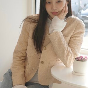 [질스튜어트 뉴욕 여성] [인기상품 리오더] 베이지 포켓 레이온혼방 트위드자켓 JSJA5B210I3