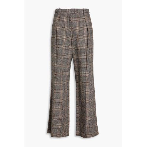RAG & BONE Bennett pleated Prince of Wales checked cotton-tweed wide-leg pants