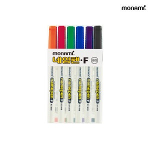 모나미 네임펜 F 6색 세트(중간 굵기 필기용)