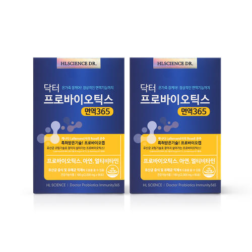 <b>에이치엘사이언스</b> 닥터 프로바이오틱스 면역365 유산균 장건강 면역 2박스 6개월분