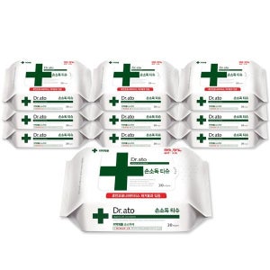 닥터아토 손소독티슈 20매 x10팩 알콜물티슈