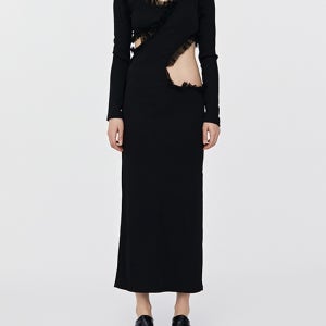 BLACK CARINA INTERLINKED LONG SLEEVE DRESS  크리스토퍼 에스버 블랙 카리나 인터링크 롱 슬리브 드레스