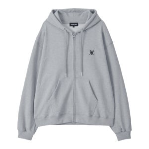 [우알롱] Signature hood zip-up - GREY WL230JHZ01UGRY