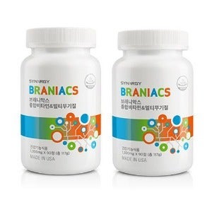 시너지 브래니악스 종합비타민&멀티무기질 90정 x 2개 어린이종합비타민