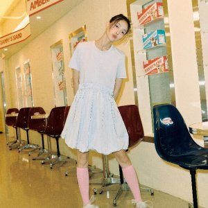 [마리오몰][LAP]AQ2WO569 배색 벌룬 스커트 미니 원피스