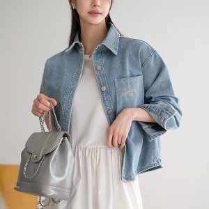 여성 레터링 자수 청자켓 봄 아우터 캔마트