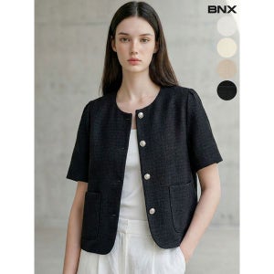 [BNX] 라운드넥 포켓 여름 반팔 자켓