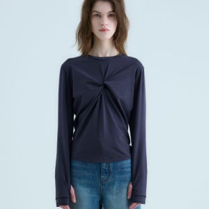 [써니드] 트위스트 티셔츠 네이비 20250326021