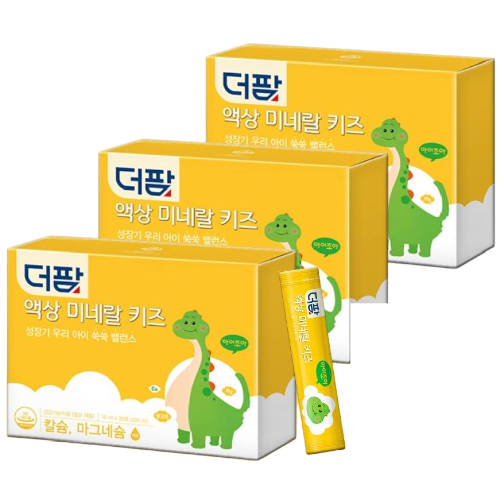 엄마가 챙겨주는 우리아이 쑥쑥 밸런스 더팜 액상 미네랄 키즈 15ml x 30포 x 3박스 (3개월분)  1세트  210mg