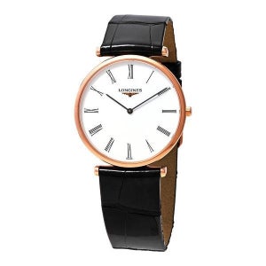 론진 라 그랑드 클래식 화이트 다이얼 여성 레더 시계 L4 709 1 21 2 130621122