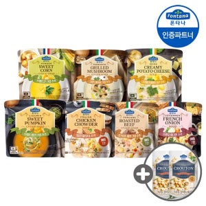 폰타나 전자레인지용 수프 180g 12개+크루통 2개 /포테이토/머쉬룸