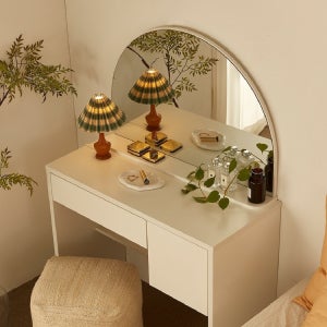 에세이 블랑 와이드아치형거울 드레스룸 수납 화장대