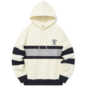 [COVERNAT X WRANGLER] 콜라보 아트웍 절개 배색 후디 네이비