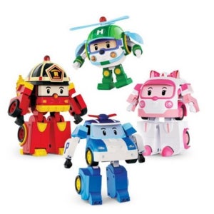 (현대Hmall) 로보카폴리 변신로봇 슈퍼 디럭스 4종팩 폴리 엠버 로이 헬리