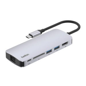 벨킨 6in1 C타입 멀티 허브 이더넷 HDMI 2.0 4K 60Hz 100W AVC008fq 맥북 M4 윈도우 노트북 아이패드 호환