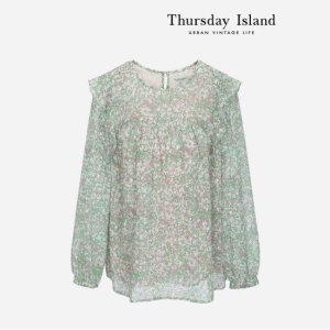 써스데이아일랜드 [Thursday Island] 플로럴 프릴 블라우스 (T232MBL535W)